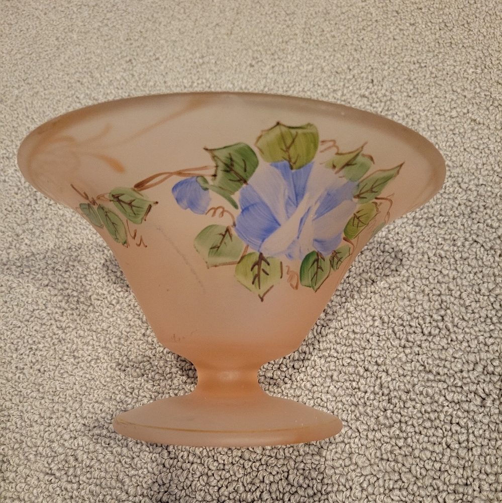 Pink Satin Depression Glass Candy Dish